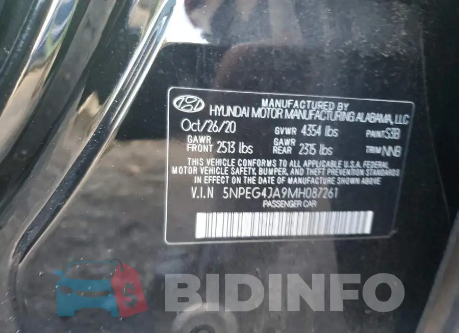 5NPEG4JA9MH087261 Photo# 12