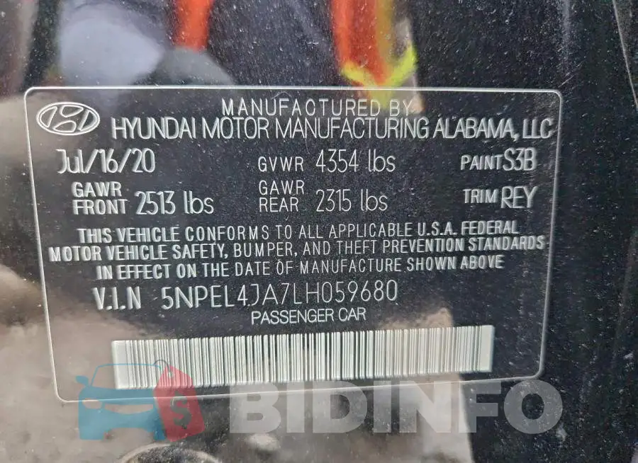 5NPEL4JA7LH059680 Photo# 12