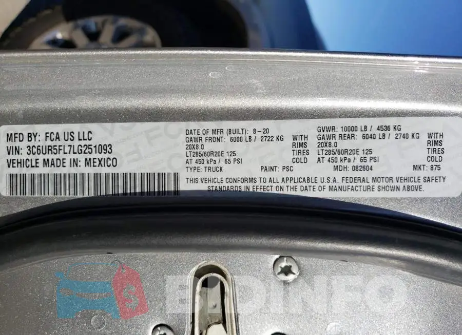 3C6UR5FL7LG251093 Photo# 12