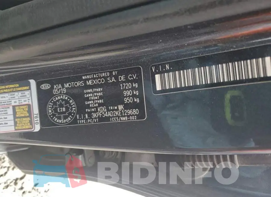 3KPF54AD2KE129680 Photo# 12