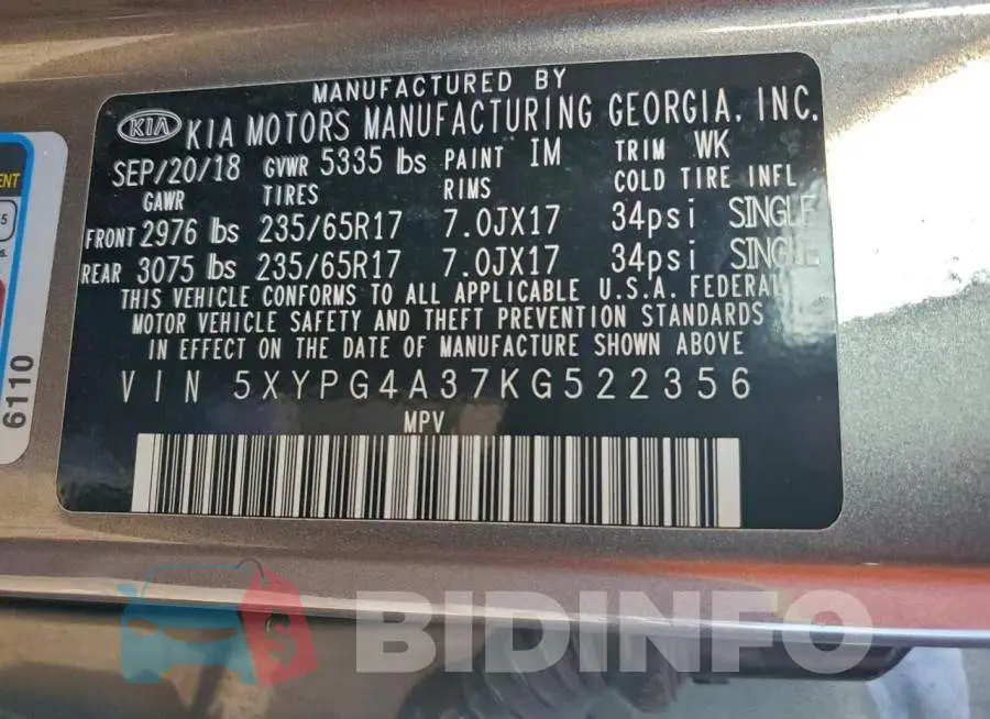 5XYPG4A37KG522356 Photo# 13