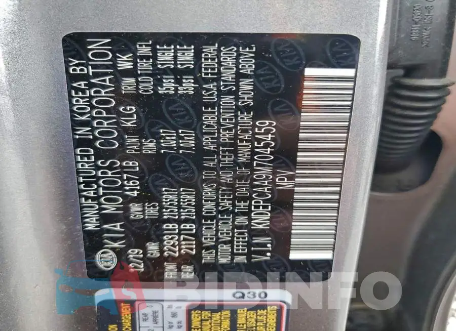 KNDEPCAA9M7045459 Photo# 13