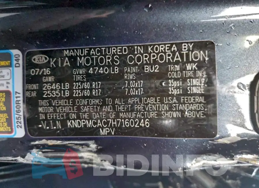 KNDPMCAC7H7160246 Photo# 13