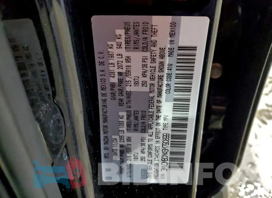 3MVDMBCM4SM790899 Photo# 14