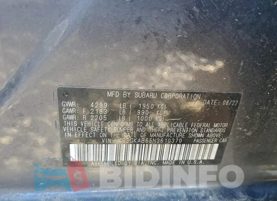 4S3GKAB65N3610370 Photo# 12