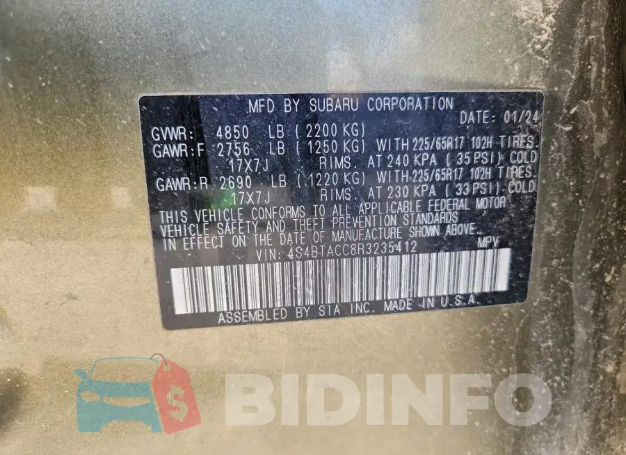 4S4BTACC8R3235412 Photo# 13