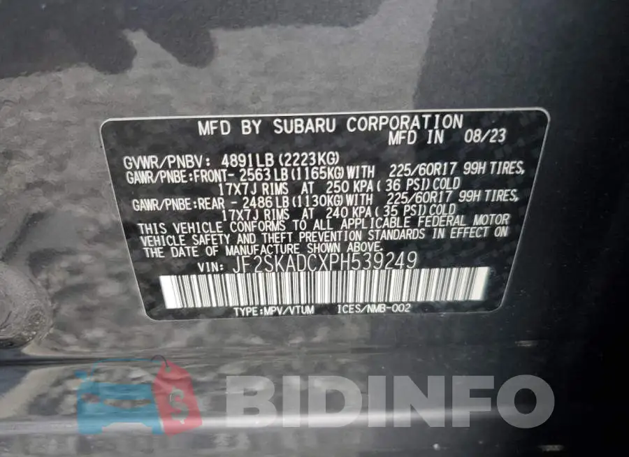 JF2SKADCXPH539249 Photo# 12