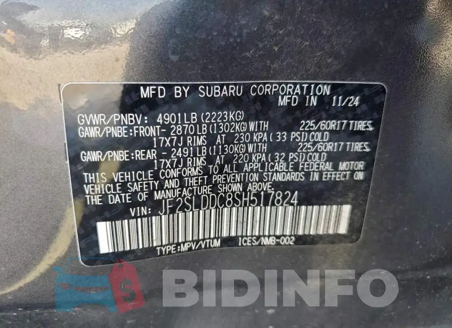 JF2SLDDC8SH517824 Photo# 14