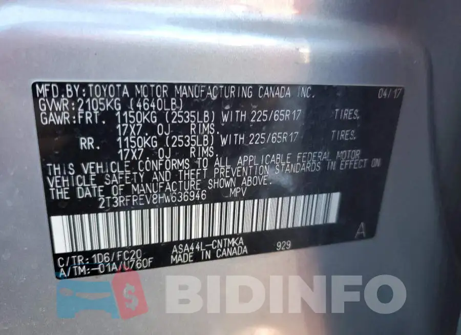 2T3RFREV8HW636946 Photo# 13