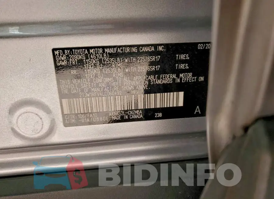 2T3W1RFV4LC060492 Photo# 13