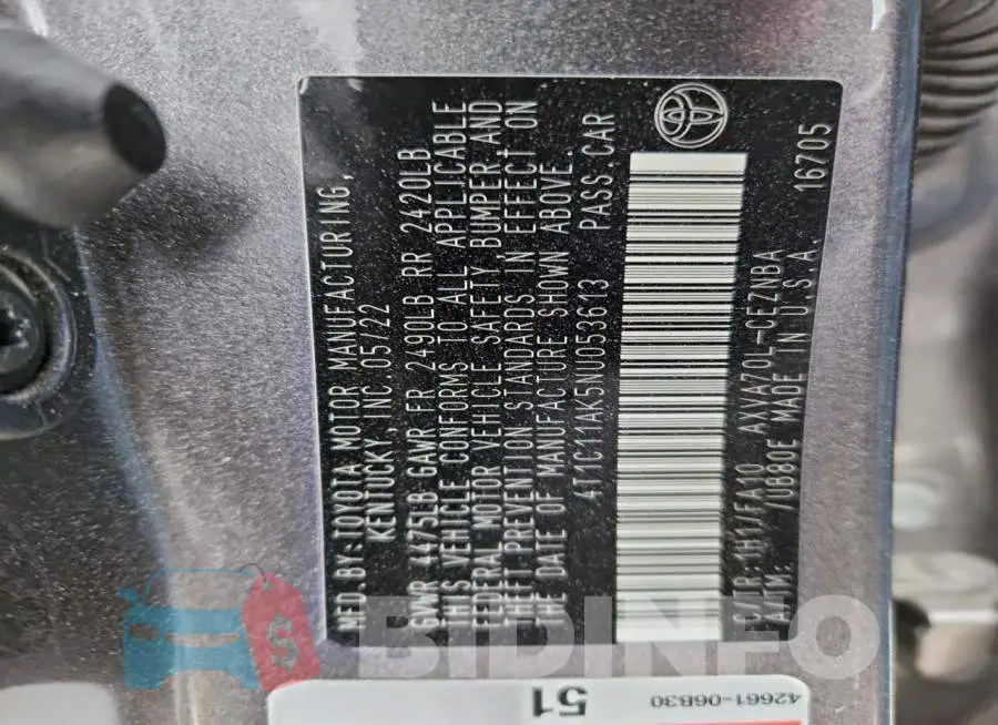 4T1C11AK5NU053613 Photo# 12