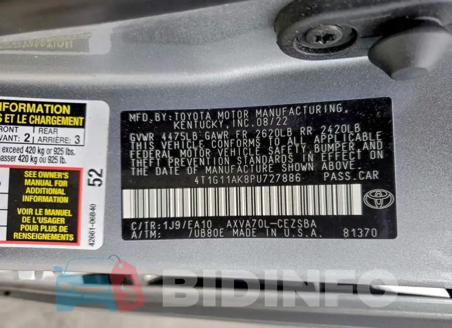 4T1G11AK8PU727886 Photo# 12