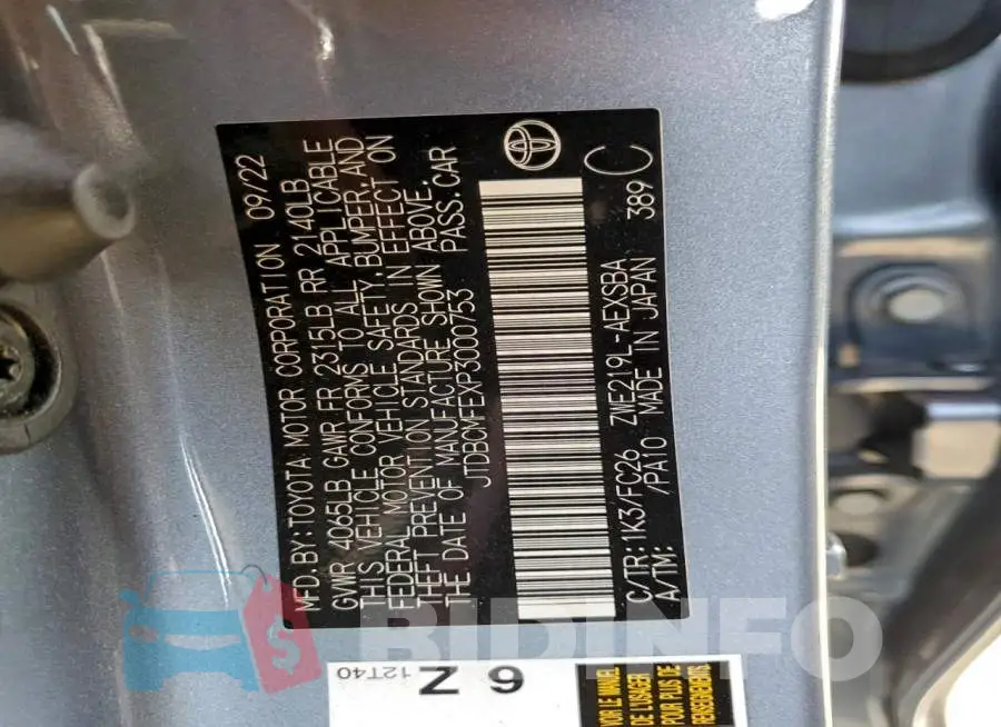 JTDBCMFEXP3000753 Photo# 12