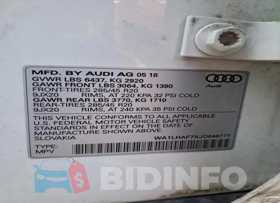 WA1LHAF7XJD046777 Photo# 13