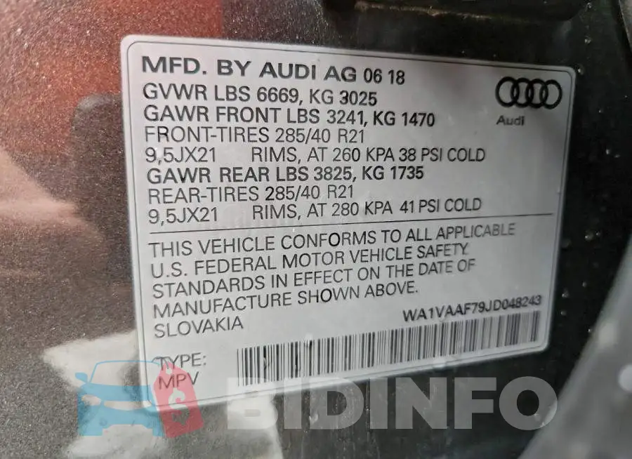 WA1VAAF79JD048243 Photo# 13