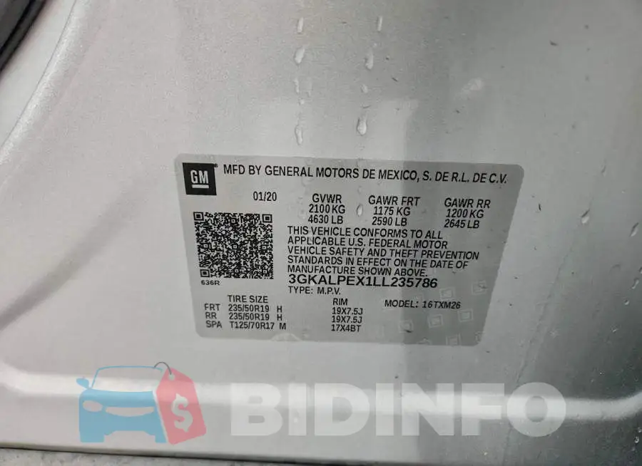 3GKALPEX1LL235786 Photo# 13