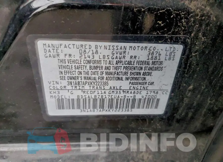 3N1AB7APXKY223385 Photo# 12
