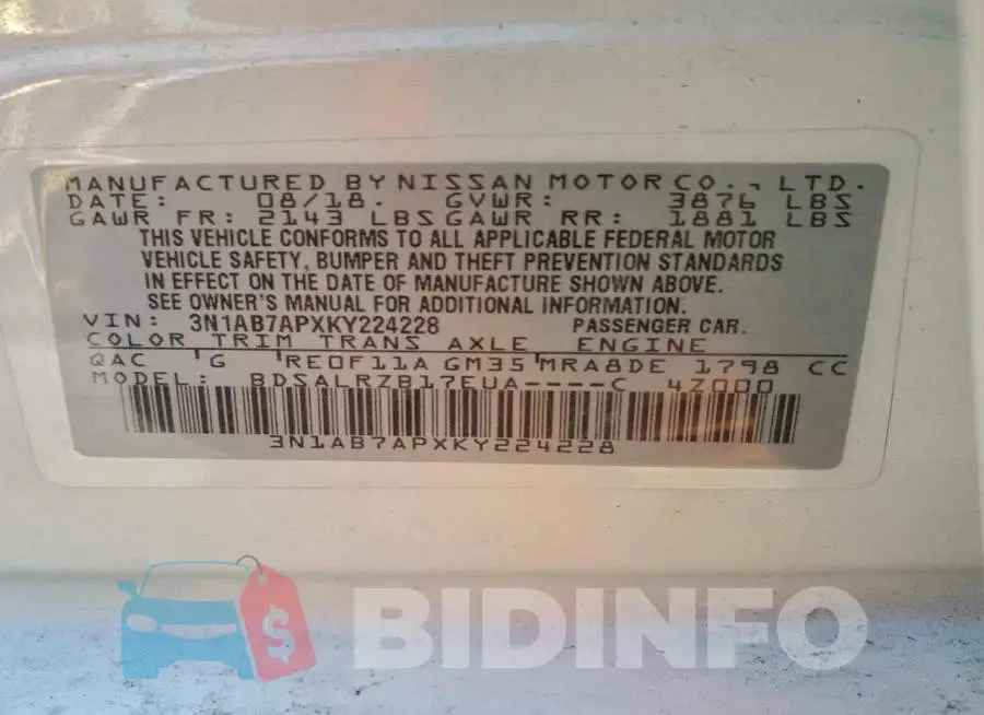 3N1AB7APXKY224228 Photo# 12