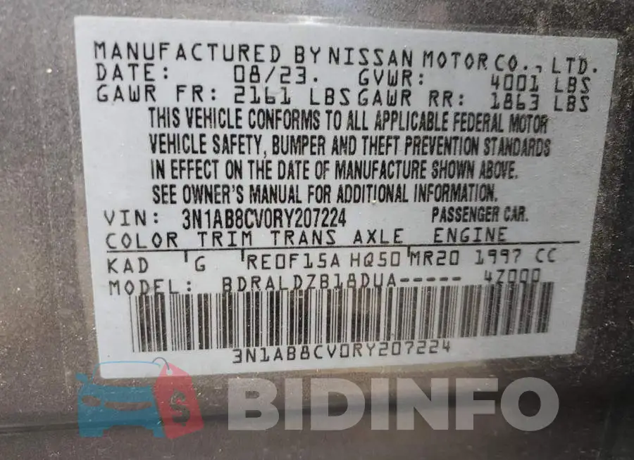 3N1AB8CV0RY207224 Photo# 12