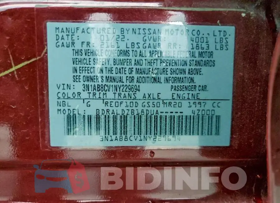 3N1AB8CV1NY229694 Photo# 13