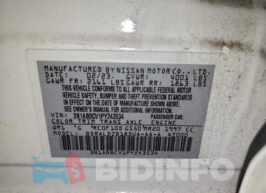 3N1AB8CV1PY243534 Photo# 12
