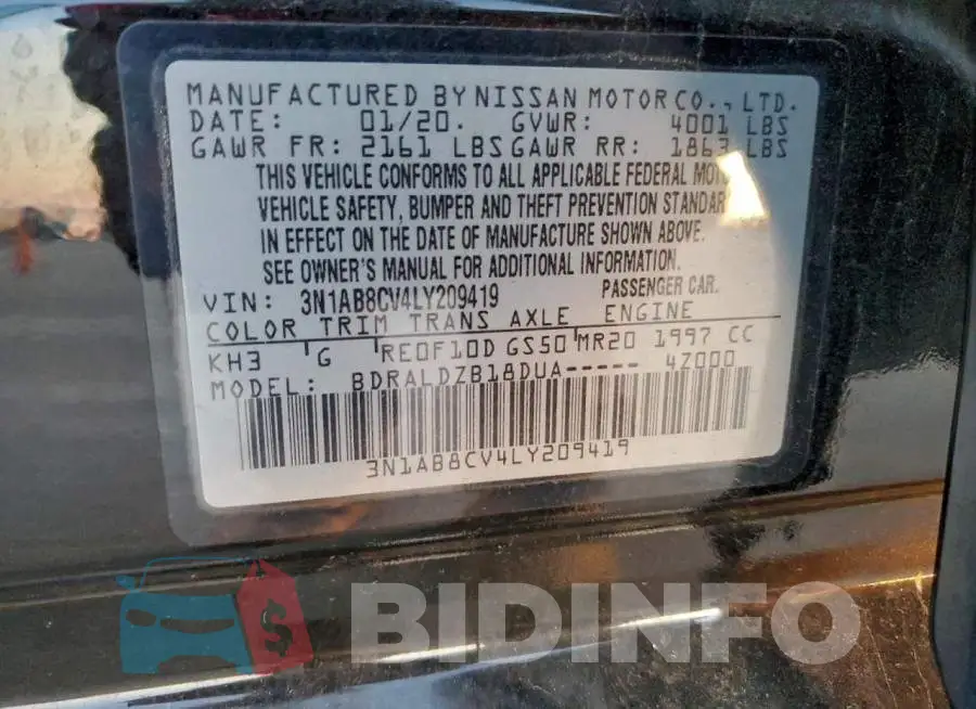 3N1AB8CV4LY209419 Photo# 12