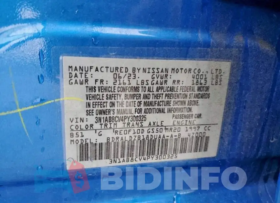 3N1AB8CV4PY300325 Photo# 12