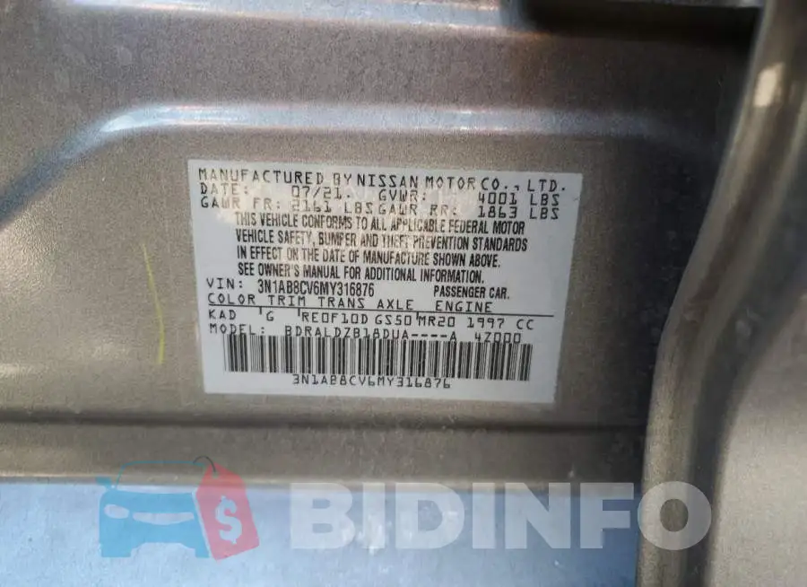 3N1AB8CV6MY316876 Photo# 12