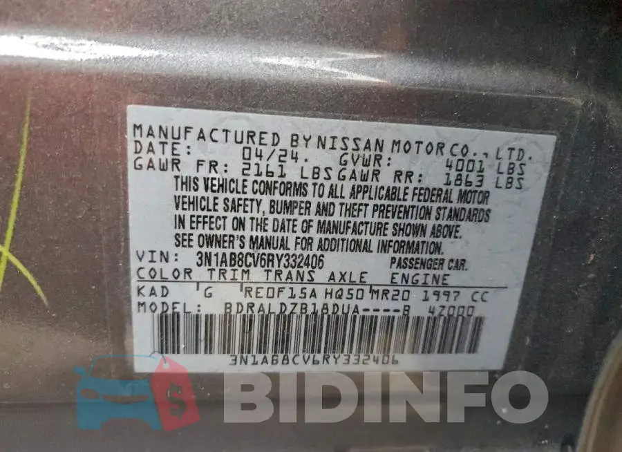 3N1AB8CV6RY332406 Photo# 12