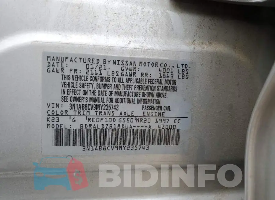3N1AB8CV9MY235743 Photo# 13
