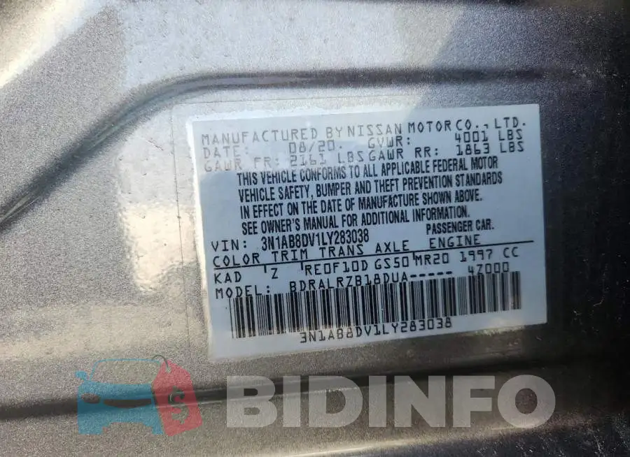 3N1AB8DV1LY283038 Photo# 12