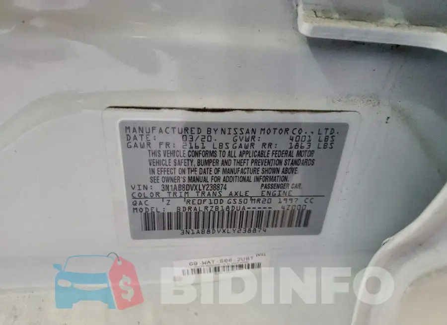 3N1AB8DVXLY238874 Photo# 12