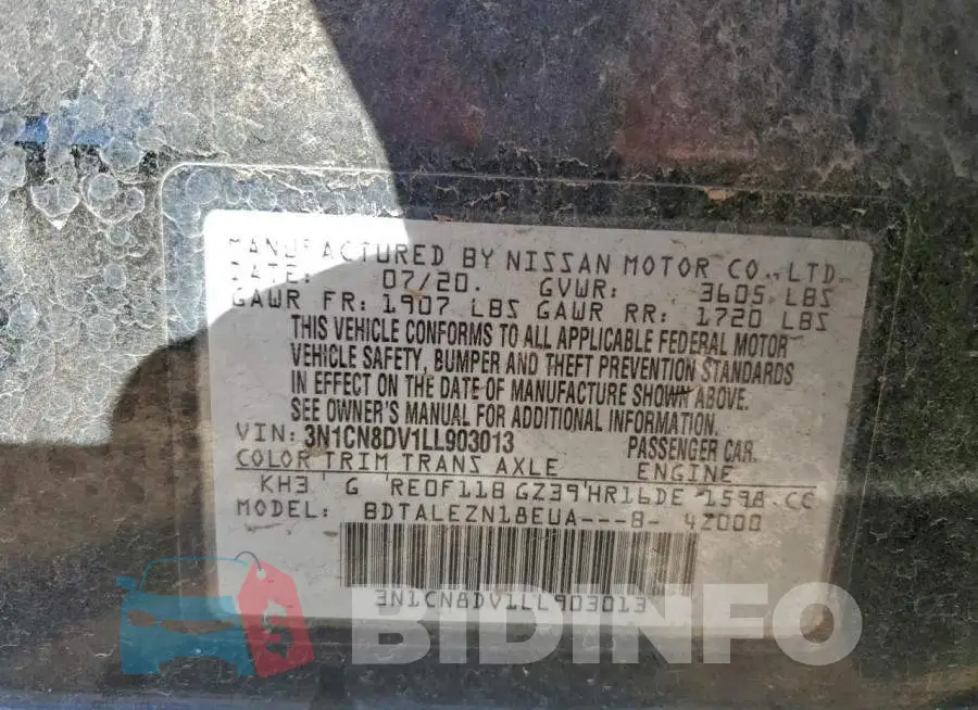 3N1CN8DV1LL903013 Photo# 12
