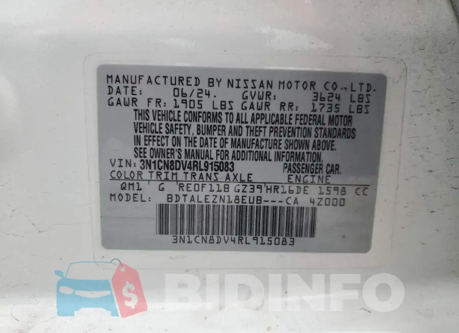 3N1CN8DV4RL915083 Photo# 12