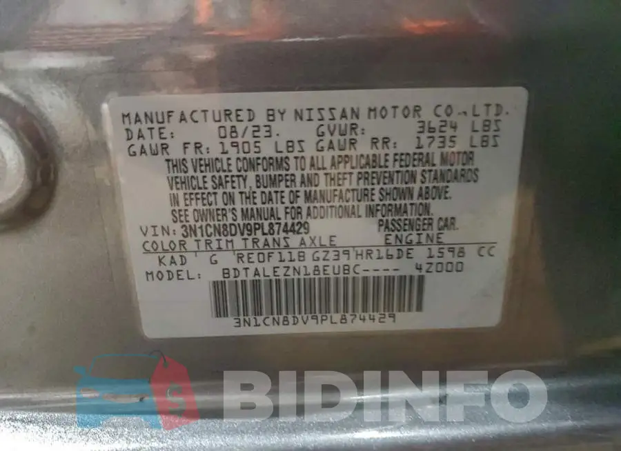 3N1CN8DV9PL874429 Photo# 13