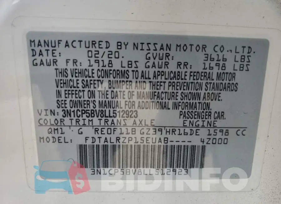 3N1CP5BV8LL512923 Photo# 13