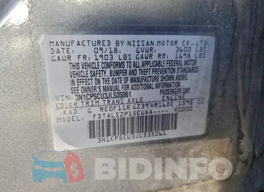3N1CP5CU3JL535061 Photo# 13