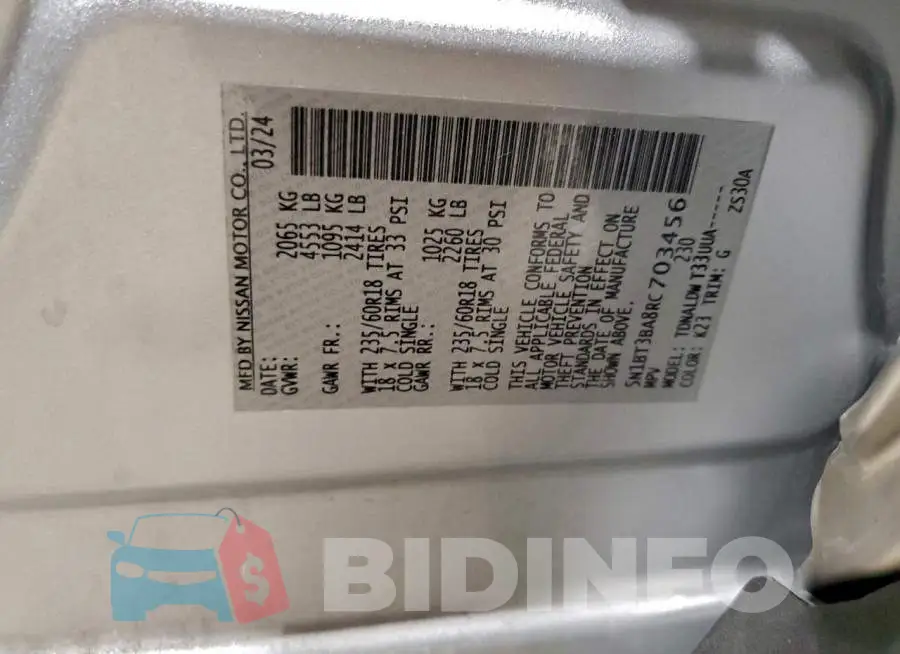 5N1BT3BA8RC703456 Photo# 13