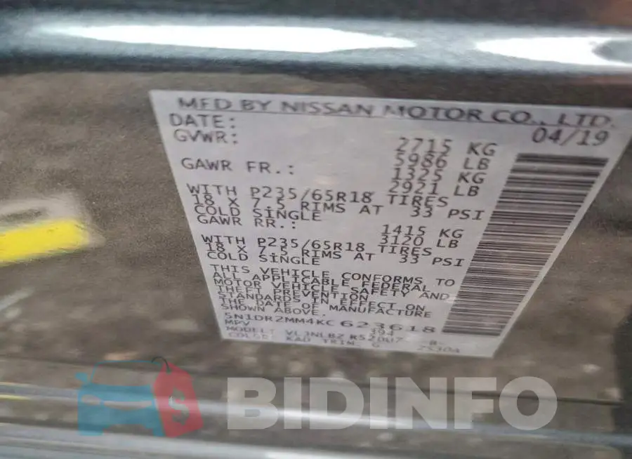 5N1DR2MM4KC623618 Photo# 13