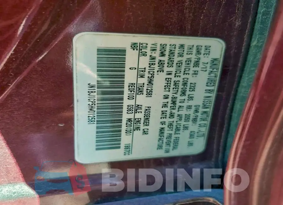 JN1BJ1CP5HW012581 Photo# 13