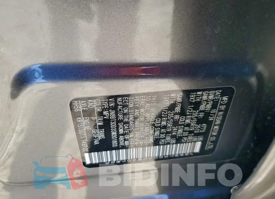 JN8BT3DD3SW301803 Photo# 12