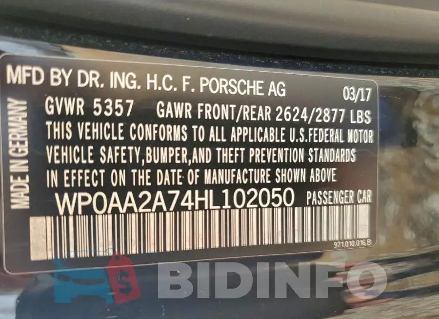 WP0AA2A74HL102050 Photo# 13