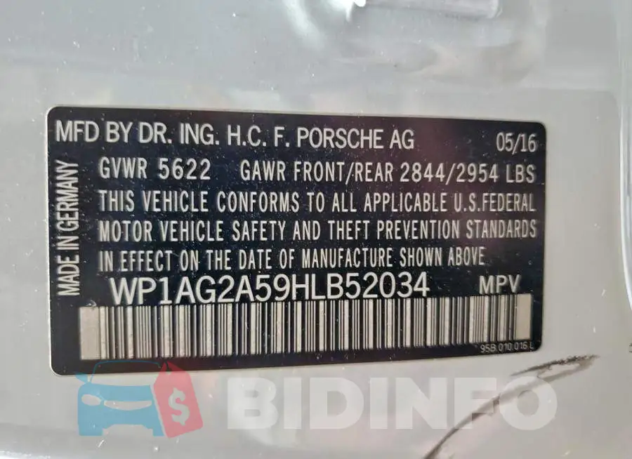 WP1AG2A59HLB52034 Photo# 14