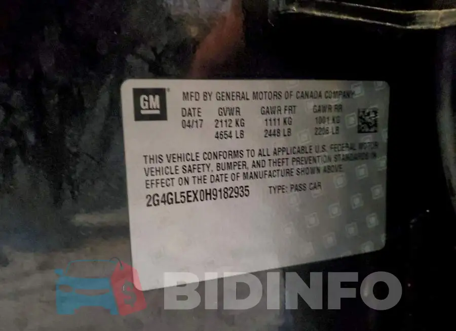 2G4GL5EX0H9182935 Photo# 12