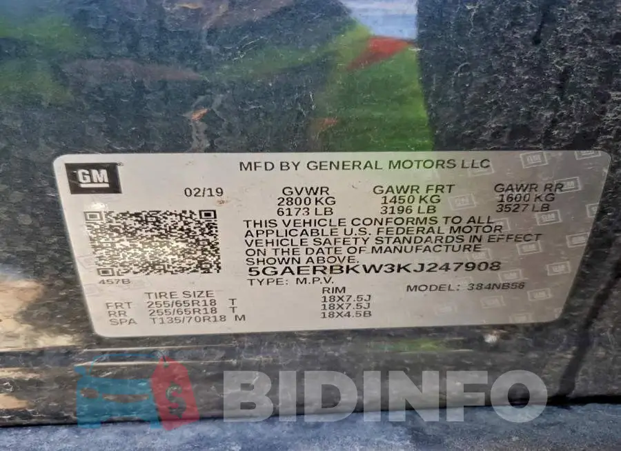 5GAERBKW3KJ247908 Photo# 14