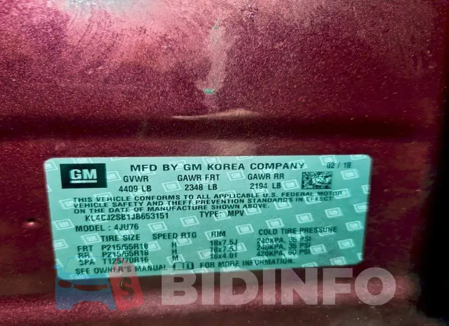 KL4CJ2SB1JB653151 Photo# 13