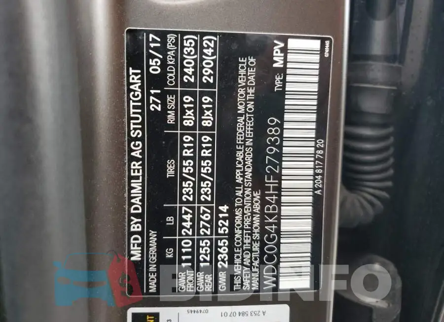 WDC0G4KB4HF279389 Photo# 13