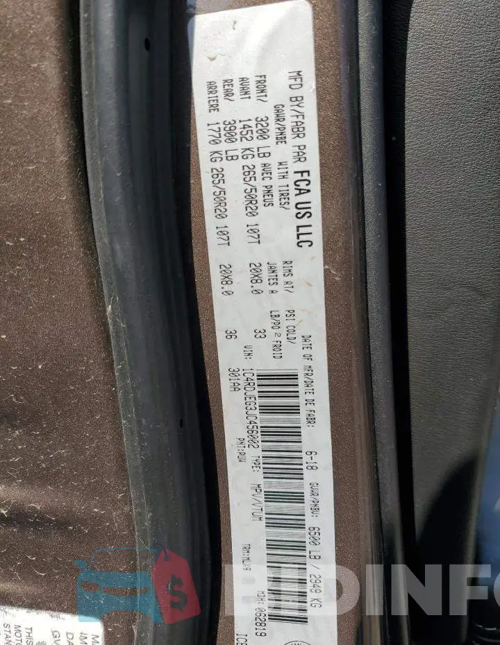 1C4RDJEG3JC456002 Photo# 14