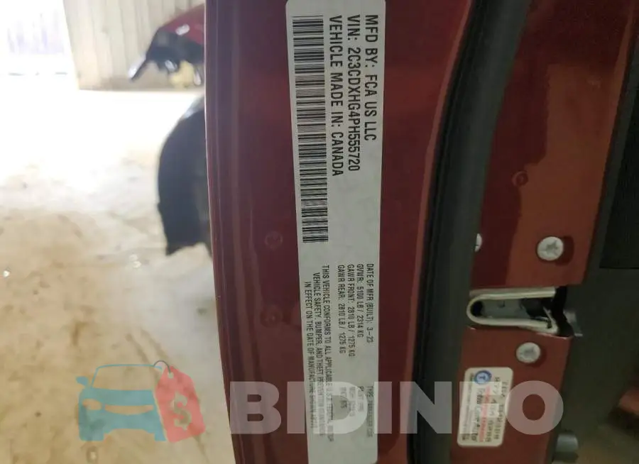 2C3CDXHG4PH555720 Photo# 12