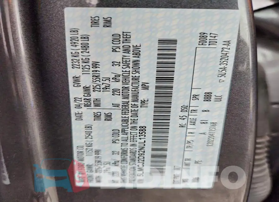 5LMCJ2D92NUL13588 Photo# 13